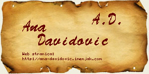 Ana Davidović vizit kartica